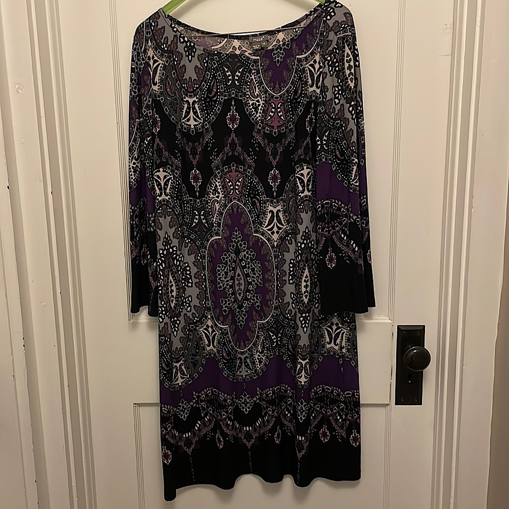 Long Bell Sleeve MIDI Dress. Stretchy, comfortable and flattering.